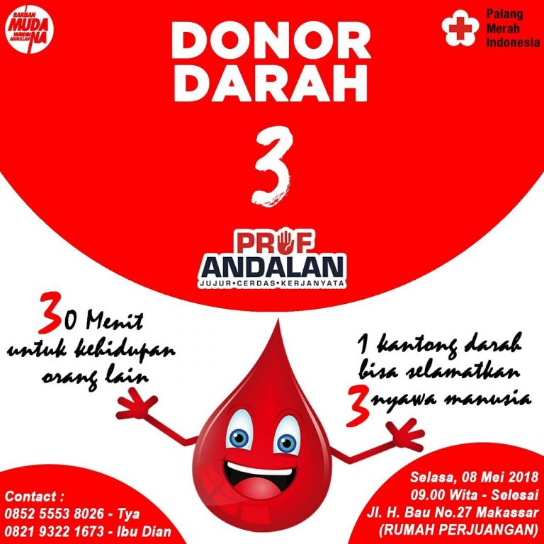 Sambut Hari Palang Merah Internasional, Prof Andalan Akan Gelar Aksi Donor Darah
