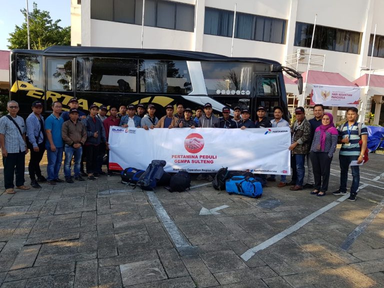 Pertamina Kalimantan Terbangkan Operator SPBU Kaltim Ke Lokasi Bencana Sulawesi