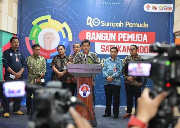 Konpferensi Pers Kemenpora dalam rangka menyambut Hari Sumpah Pemuda 2018, Rabu (24/10). dok. Kemenpora