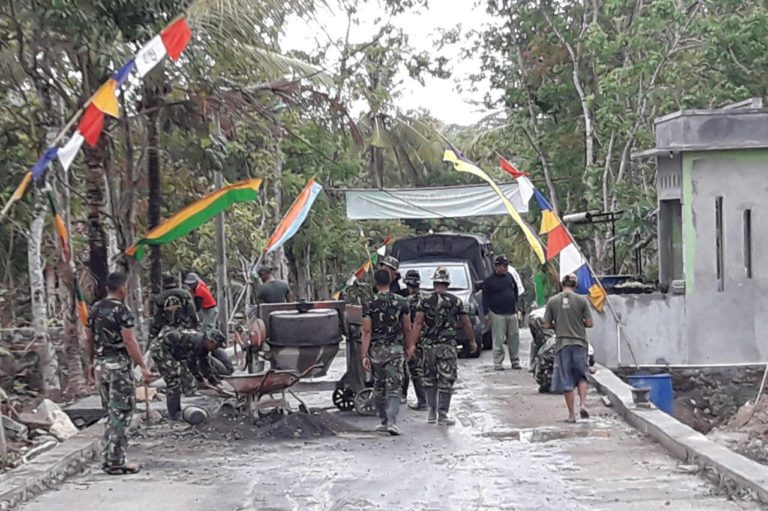 JelangPenutupan TMMD Danramil 17 Gamping Harap Satgas TMMD Dan Warga Tetap Semangat