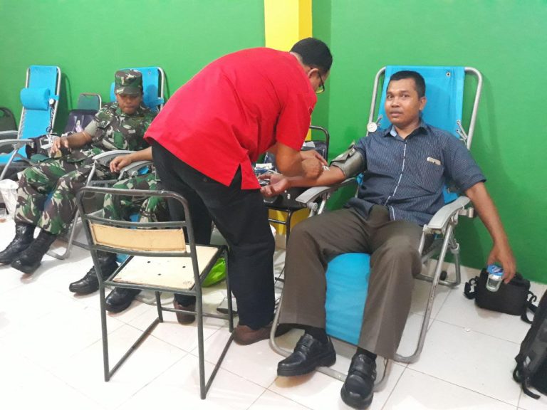Adakan Donor Darah Satgas TMMD Gandeng PMI Sleman
