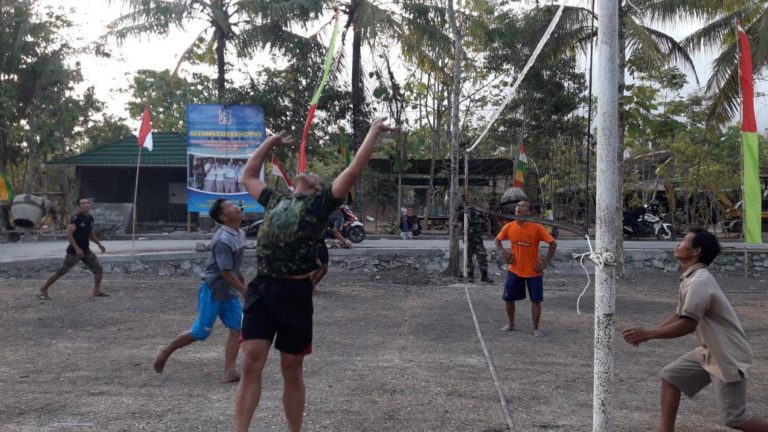 Satgas TMMD Ajak Warga Bertanding Volly