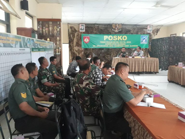 Rapat Bahas Persiapan Penutupan TMMD Reg 103 Dipimpin Mayor Totok Kasdim Sleman