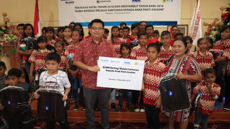 Sambut Natal, Jamkrindo, PLN dan PNM Santuni Anak Panti Asuhan di Sultra