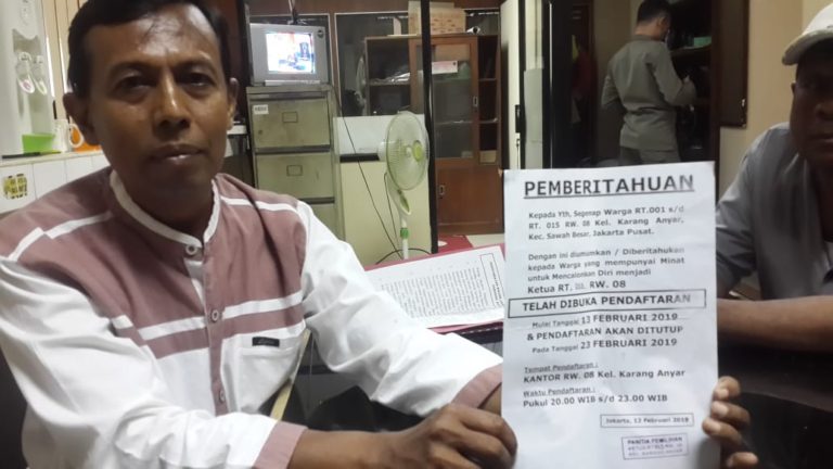 Pemilihan RT 013 di Karang Anyar Jakpus Batal Digelar