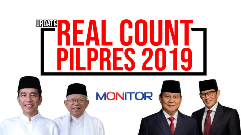 Real Count KPU 33,93 Persen, Jokowi 56.09% Prabowo 43.91%