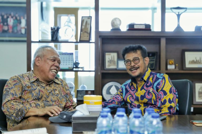 Mentan Bahas Karet dan Irigasi Bersama Menteri PUPR