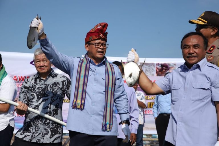 Sambangi NTB, Menteri Edhy Tinjau Budidaya Pembesaran Lobster