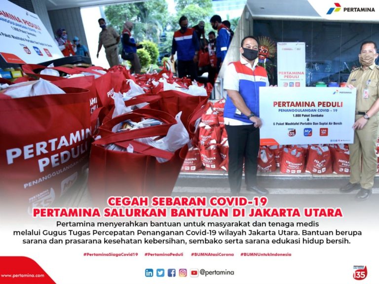 Bantu Atasi Dampak Covid-19, Pertamina Distribusikan 1.800 Paket Sembako untuk Lansia