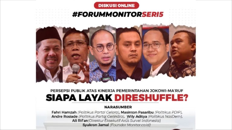 Persepsi Publik atas Kinerja Pemerintahan Jokowi-Ma’ruf; Siapa Layak Direshuffle?