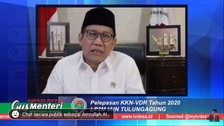 Mendes PDTT Lepas KKN IAIN Tulungagung Secara Virtual