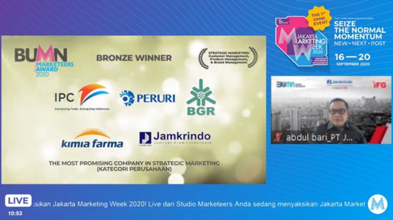 Keren, Jamkrindo Raih Penghargaan Kategori Pemasaran Terbaik di BUMN Marketeers Award 2020