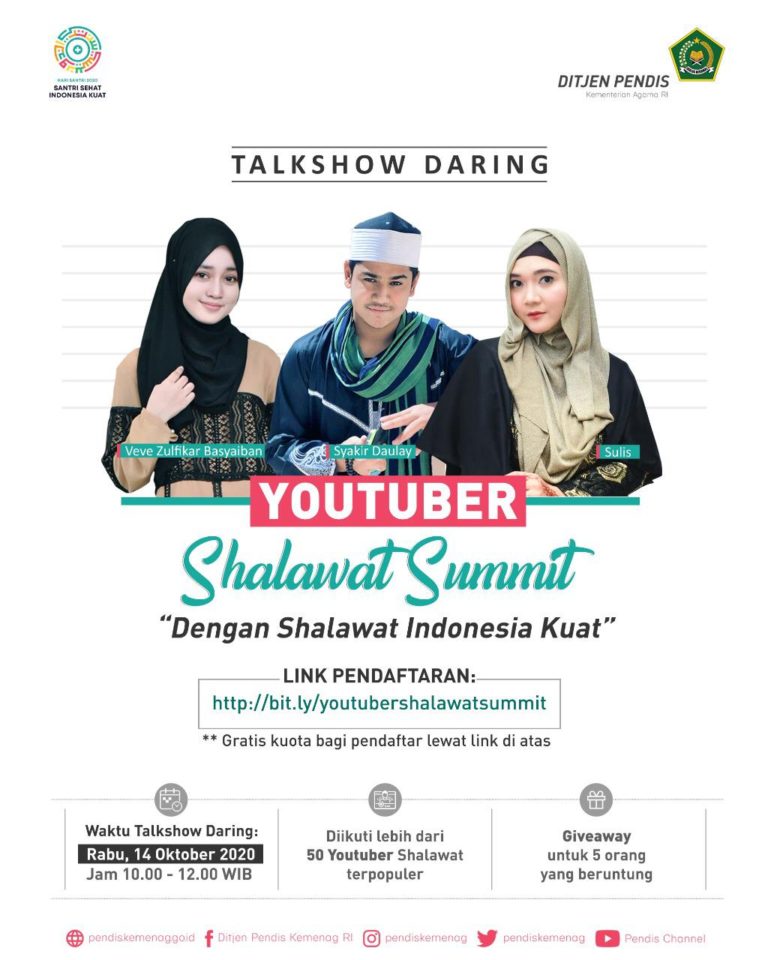 Semarakan Hari Santri 2020, Kemenag Gelar Youtuber Shalawat Summit