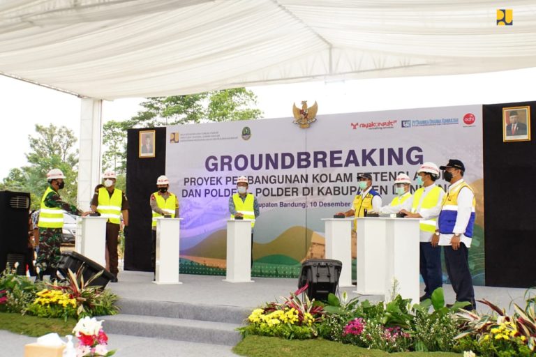 Pembangunan Kolam Retensi Andir dan Lima Polder untuk Pengendalian Banjir Cekungan Bandung Dimulai
