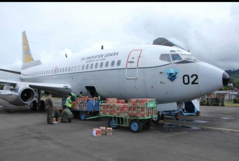 Pesawat TNI AU Angkut Bantuan Logistik ke Sulbar
