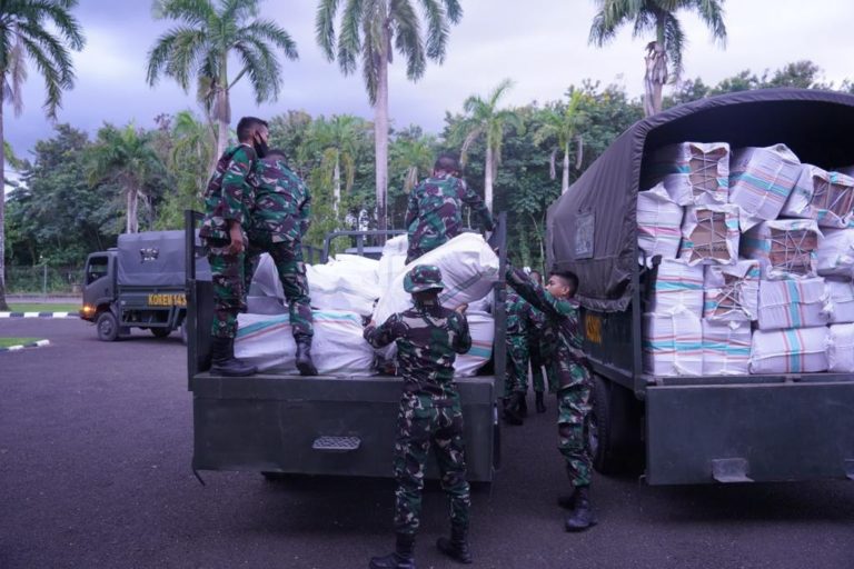Korem HO Kumpulkan Belasan Ton Sumbangan untuk Korban Gempa Sulbar