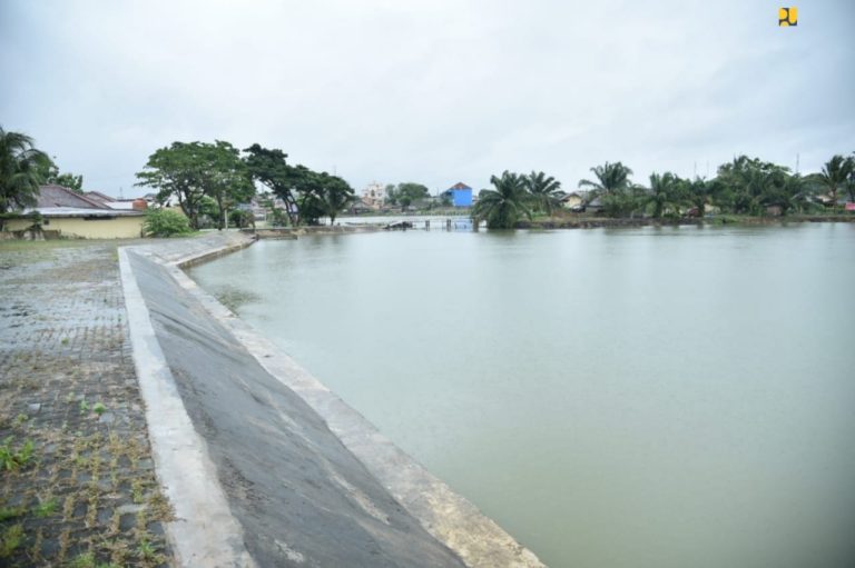 Kementerian PUPR Rampungkan Pembangunan Dua Kolam Retensi dan Normalisasi Sungai Bendung Palembang