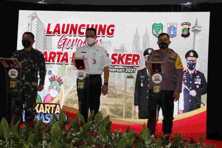 Anies Apresiasi Peluncurkan Logo Gerakan ‘Jakarta Bermasker’