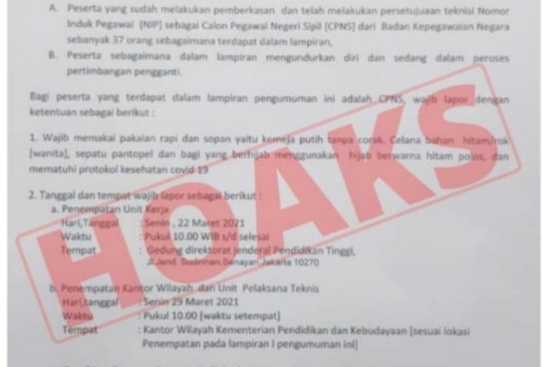 Kemendikbud Pastikan Surat Pemanggilan CPNS 2019 Hoaks