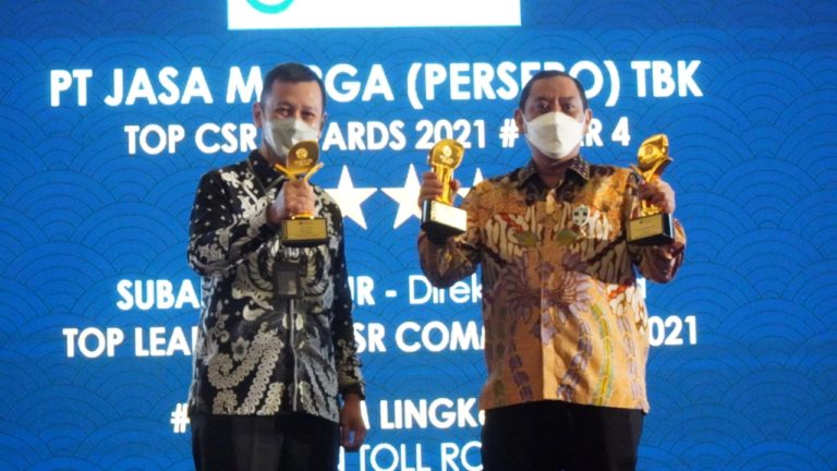 Jasa Marga Raih Tiga Penghargaan Dalam Ajang TOP CSR Awards 2021