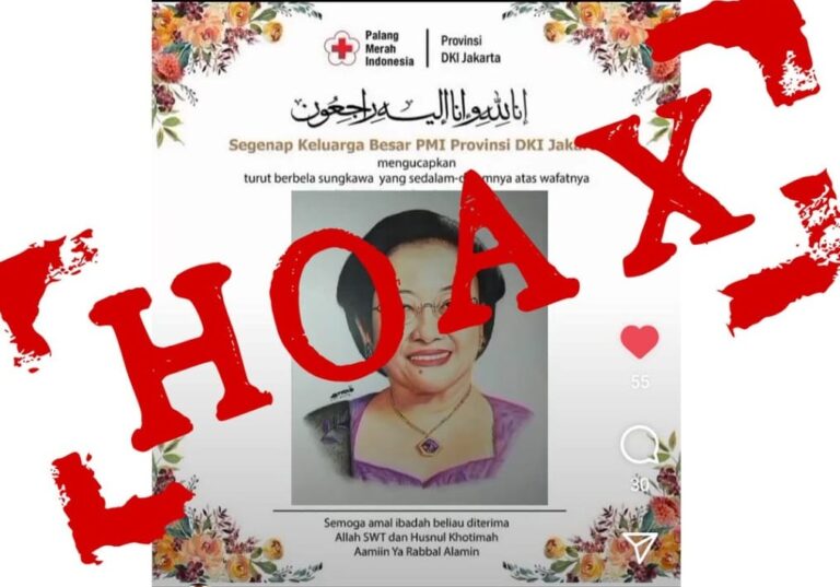PMI Jakarta Bantah Sebar Hoaks Ucapan Duka Bergambar Megawati