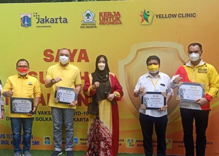 Sukses Gelar Vaksinasi, Golkar DKI Raih Penghargaan