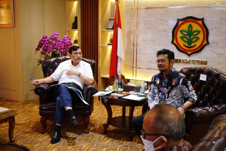 Bahas Food Estate di Kementan, Menko Luhut Minta PUPR Segera Bangun Irigasi