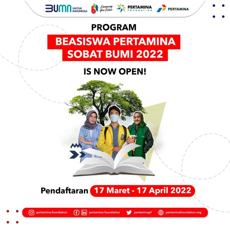 Beasiswa Pertamina Sobat Bumi Dibuka, Simak Syaratnya!