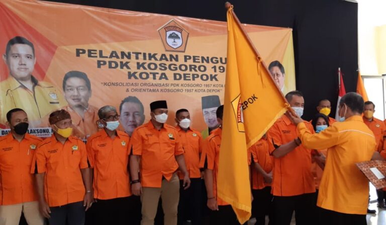 Pengurus Kosgoro Depok Dilantik, Tegaskan Dukung Airlangga di 2024
