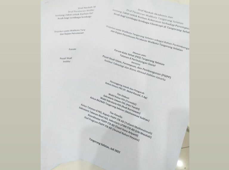 Gelar Konsinyering, PSIPP Rumuskan Draf Penguatan Zakat bagi Korban