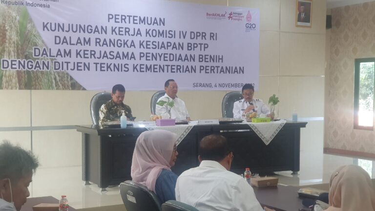 Komisi IV DPR Dukung BPTP Banten Perbanyak Benih