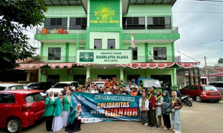 PCNU Kota Depok Salurkan Bantuan ke Korban Gempa Cianjur