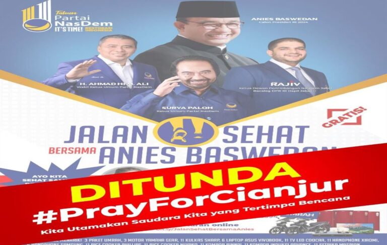 Ada Bencana, Nasdem Jabar Tunda Agenda Jalan Sehat Bareng Anies