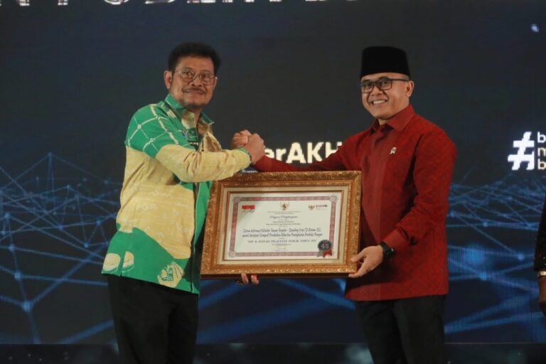 Kementerian Pertanian Raih Penghargaan Top 45 Inovasi Pelayanan Publik