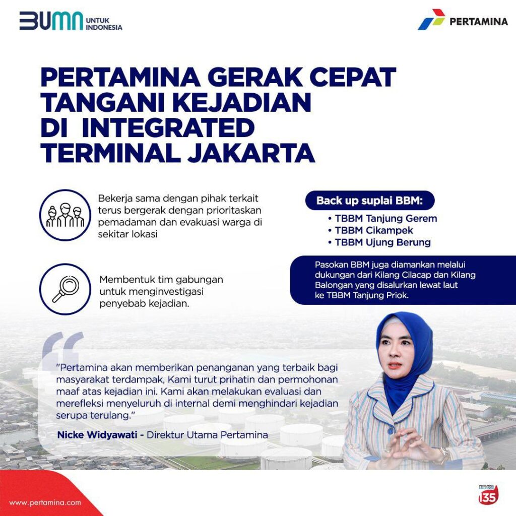 Pertamina Gerak Cepat Tangani Kebakaran Di Integrated Terminal Jakarta ...