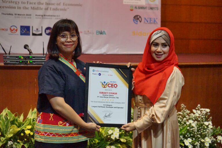 Sukses Tingkatkan Performa, Jasa Marga Raih The Great Indonesian CEO 2023