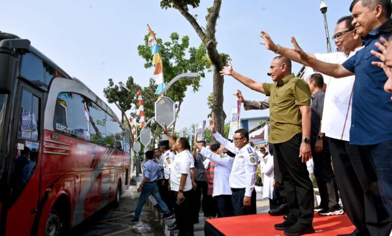 Gubernur Edy Lepas 94 Bus Mudik Gratis Pemprov Sumut