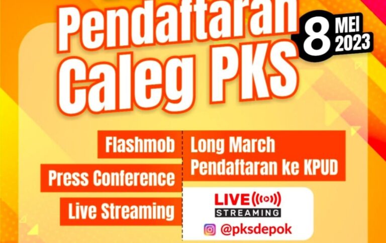 Daftarkan 50 Caleg ke KPU, PKS Depok Bakal Long March 6 Kilometer