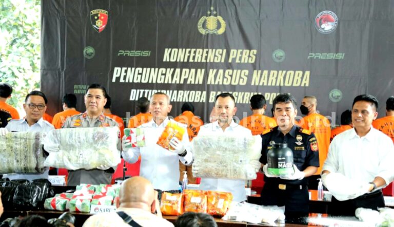 Bareskrim Ungkap Peredaran 75 Kg Sabu dan 13 Ribu Ekstasi