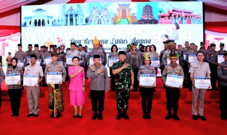 Jelang Hari Bhayangkara ke-77, Kapolri-Panglima TNI Hadiri Doa Bersama Lintas Agama