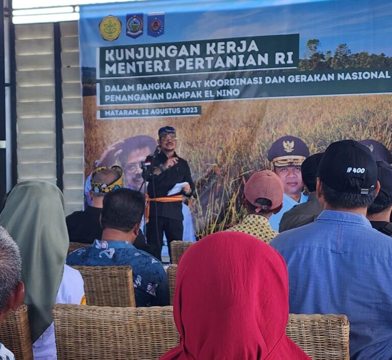 Hadapi El Nino, Mentan SYL Dorong Provinsi NTB Jadi Penyangga Pangan Indonesia Timur