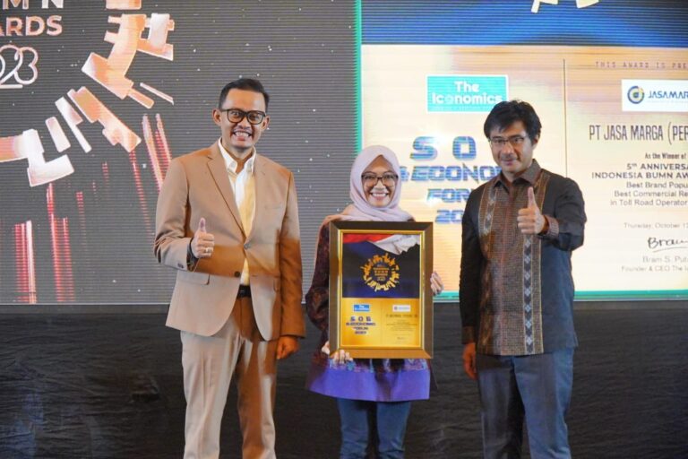 Jasa Marga Raih Penghargaan Best Brand Popularity & Best Commercial Reputation di Ajang 5th Anniversary BUMN Awards 2023