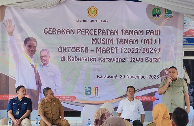 Kementan Genjot Akselerasi Tanam Padi Musim Tanam Oktober 2023-Maret 2024 di Karawang