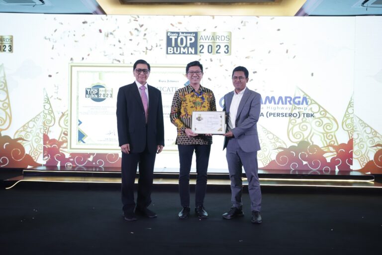 Jasa Marga Raih Penghargaan Best Profitability Kategori Infrastructure Industry dalam Bisnis Indonesia TOP BUMN Awards 2023