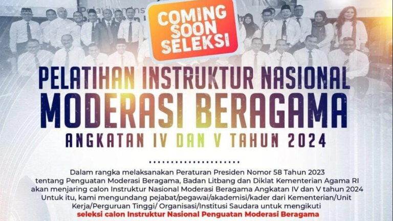 1.325 Peserta Mendaftar Pelatihan Instruktur Nasional Moderasi Beragama