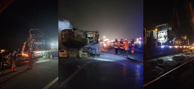 Kesigapan Damkar, Jasamarga dan Pertamina Padamkan Mobil Tangki di Tol