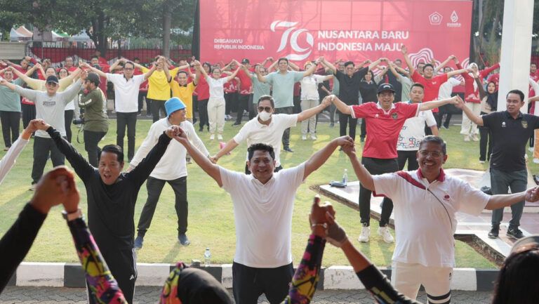 Peringatan HUT ke 79 RI, Kemenag Gelar Senam Sehat