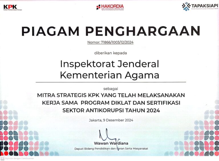 Kemenag Terima Apresiasi dari KPK RI, Faisal Ali Hasyim: Teriama Kasih