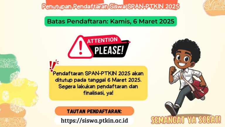 Pendaftaran Kuliah PTKIN Jalur Prestasi Tanpa Ujian Tertulis Ditutup Besok
