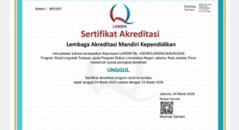 Top! Prodi Doktor Linguistik Terapan UNJ Raih Akreditasi ‘Unggul’ dari LAMDIK